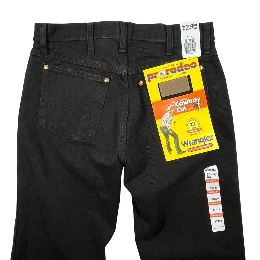 Wrangler Cowboy Cut Jeans Mens 30x30 Black 13MWZ Original Fit Straight Leg NWT
